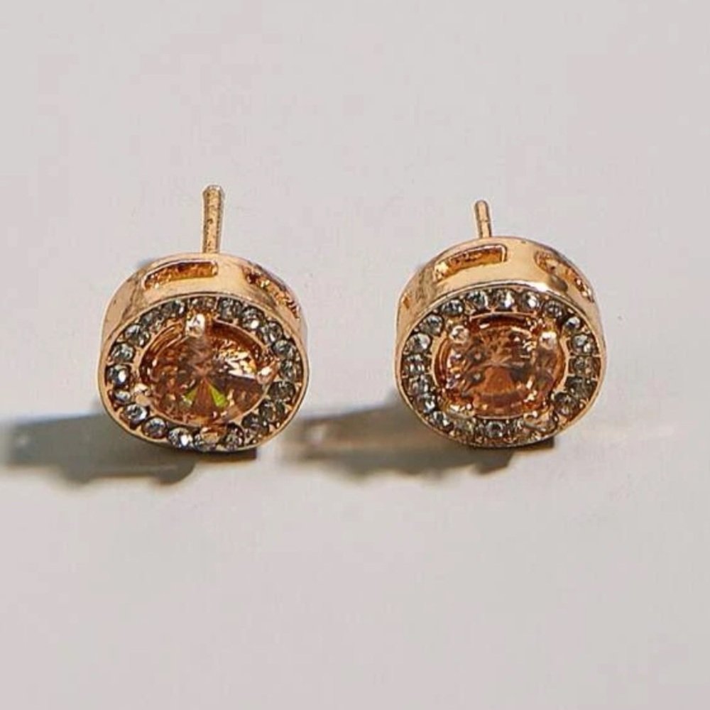 Swarovski 18k yellowgold plated sterling silver morganite cubic zirconia… - Picture 4 of 5